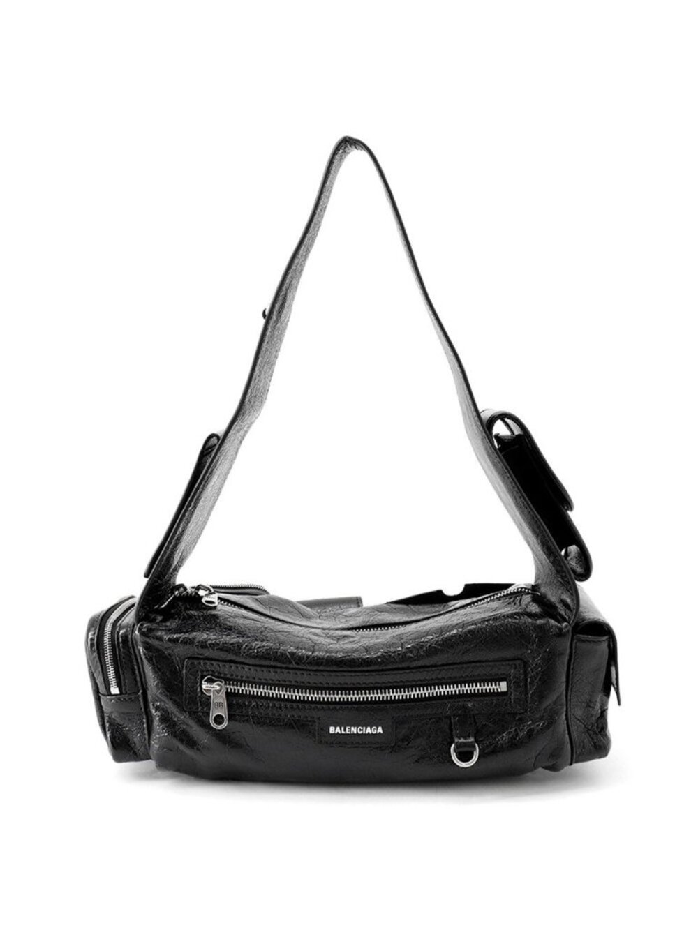 Balenciaga Shoulder Bag Super Busy Leather Black